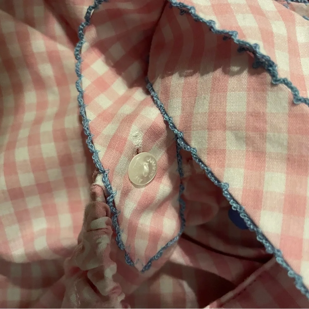 Anavini‎ Hand Smocked Pink Gingham Whale Bubble | 9 Months